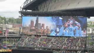 Safeco Fields new 11000 square ft Scoreboard [upl. by Ynaiffit]