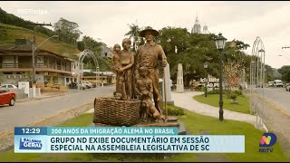 Imigração Alemã Grupo ND exibe documentário em sessão na Alesc [upl. by Annahael758]