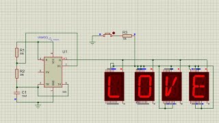 print on 14 segment display with proteus 8 pro simulation [upl. by Katharyn]