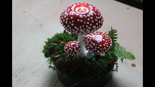 DIY Herbstdeko für FensterbankFliegenpilze mit Teelichthalter  Fly agarics with tea light holder [upl. by Watkins924]