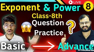 🔥Exponents and Powers😱 Class 8th Lec 8  Question Exponent Maths   Live  Harsh Bhaiya class10 [upl. by Madid]