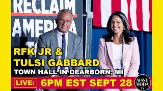 RFK ROBERT F KENNEDY JR and TULSI GABBARD TOWN HALL in DEARBORN MI  Trump Reclaim America Tour [upl. by Valerle]