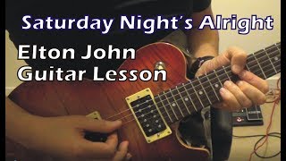 Saturday nights alright for fighting  Guitar Lesson [upl. by Atahs]