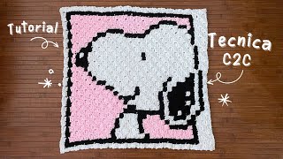 Snoopy Tejido con Técnica C2CCorner to Corner de ganchillo Tutorial Hebras Crochet [upl. by Mayes423]