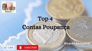 Top 4 Contas Poupança  Dinheiro [upl. by Raila]