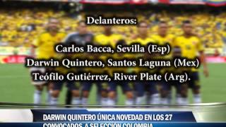 Darwin Quintero única novedad en los 27 convocados a Selección Colombia [upl. by Acirat]