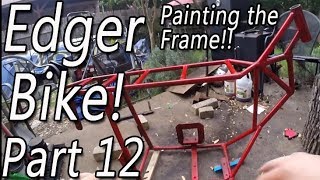 Painting the Frame  Custom Motorcycle  Dirt Bike Frame Paint Job Edger Bike Project Part 12 [upl. by Heywood685]