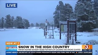 WATCH Flagstaff gets overnight snow as storms hit the High Country [upl. by Anos361]