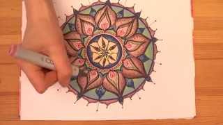 Intuitives MandalaMalen  Ein Mandala wird bunt gemalt  SoulArt Mandala [upl. by Ardnekahs634]