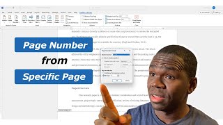 Insert Page Numbers Starting at Any Page in Word [upl. by Leeke]