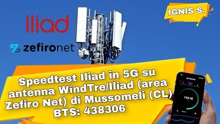 Speedtest Iliad in 5G su antenna WindTreIliad area Zefiro Net di Mussomeli CL BTS 438306 [upl. by Morril963]