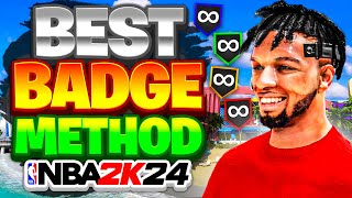 THE BEST amp FASTEST WAYS TO GET MAX BADGES AND HIT 99 OVERALL WITHOUT BUYING VC IN NBA 2K24 [upl. by Ygief489]