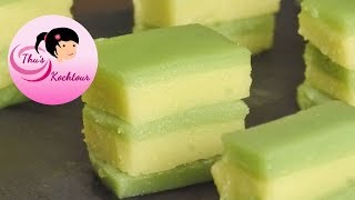 ENGSUB Steamed Layer Cake Schichtkuchen mit Kokosnussmilch Pandan und Mungobohnen Banh Da Lon [upl. by Claudianus989]