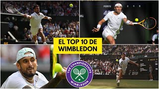 TOP 10 DE WIMBLEDON 2022 Novak Djokovic Rafael Nadal Kyrgios y Alcaraz enamoraron con su tenis [upl. by Lowe]