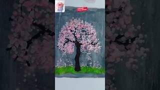 Watch quotPink Cherry Blossom Tree Painting  Cotton Swabs Painting Technique shorts [upl. by Analiese]