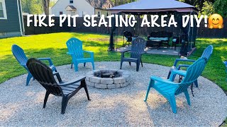 BACKYARD FIRE PIT SEATING AREA DIY AND SHOPPING at CHRISTMAS TREE SHOPS HOME DEPOT and LOWES [upl. by Hartzke]