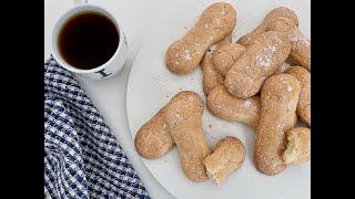 How to make SAVOIARDI biscuits  LADYFINGER biscuits  ITALIAN sponge fingers  TIRAMISU [upl. by Edgardo]