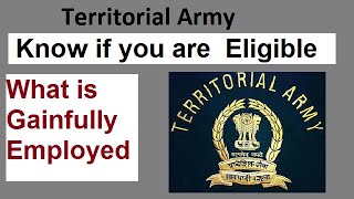 What is Gainfully Employed  Territorial Army  Career Study  Sandeep Kumar [upl. by Notanhoj359]