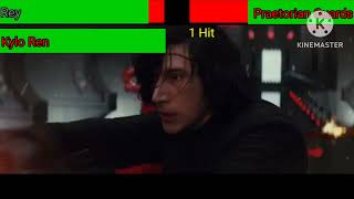 Rey and Kylo Ren vs Praetorian Guards with healthbars  Throne Room Fight [upl. by Bluh]