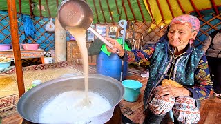 Mongolian Food  AMAZING Survival Food in Mongolia  MILKING COWS NOMADIC Mongolian Cuisine [upl. by Ylreveb]