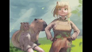 capybara girls drawing process speed up 16 [upl. by Anitnamaid279]