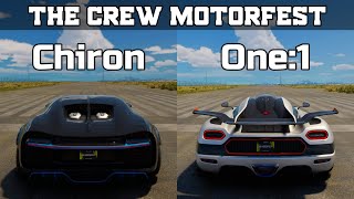 The Crew Motorfest  Bugatti Chiron vs Koenigsegg One1  Drag Race [upl. by Ientirb]