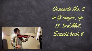 Concerto No 2 in G major op 13 3rd Mvt Suzuki book 4 [upl. by Edualcnaej]