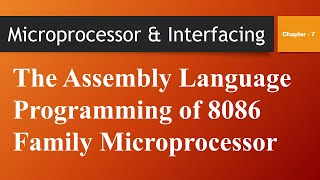 Microprocessor amp Interfacing  Assembly Language Programming of 8086 [upl. by Tnahsarp]