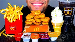 MCDONALDS CHICKEN NUGGETS ICE CREAM CONE DIPPED CHOCOLATE CRISPY FRENCH FRIES BIG BITES ASMR MUKBAN [upl. by Beka]