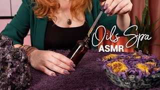 ASMR Blue Lotus Spa 💙 Facial Oils Appointment 💙 Dropper Bottles Crystals Sleepy Speaking [upl. by Enieledam676]