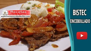 Bistec Encebollado Receta Casera Fácil y Deliciosa [upl. by Hitchcock80]