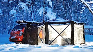 ❄️ Amazing Truck Camping in Snow Storm  Cozy amp Relaxing ASMR [upl. by Niwri]