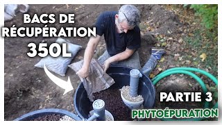 4 GRATUIT et efficace  Je recycle danciens godets darbre de 350L pour faire ma PHYTOEPURATION [upl. by Ayita]