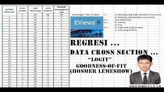 Cara Section Goodness Of Fit Test Hosmer Lemeshow  Logit Data Cross Section  Eviews 9 Part5 [upl. by Aenitsirhc]