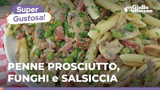 PASTA con FUNGHI PROSCIUTTO COTTO e SALSICCIA – Un primo ricco saporito e super facile 😋😋😋 [upl. by Mufinella125]