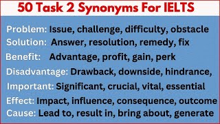 50 Most Commonly Used Words with Synonyms in IELTS Writing Task 2 [upl. by Tera514]