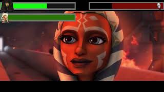 Luminara and Ahsoka VS Ventress with healthbars [upl. by Airec]