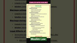 MUSLIM LAW NOTES  FAMILY LAW [upl. by Meriel]