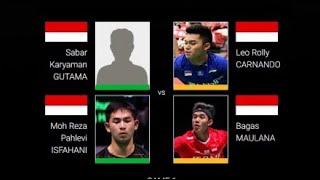 LINING Hong Kong Open 2024 Leo R CarnandoBagas Maulana Vs Sabar K GutamaM Reza P Isfahani [upl. by Nahtnamas]