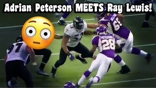 Adrian Peterson Vs Ray Lewis 🔥 PHYSICAL MATCHUP 2009 RB Vs LB [upl. by Crawley]