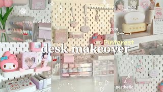 desk makeover 🍥 pinterest inspired decorating my desk [upl. by Oriane]