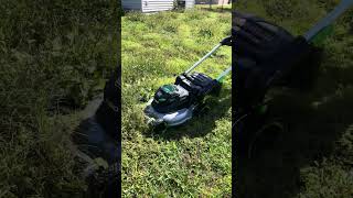 NEW EGO 22Inch Aluminum Deck Mower vs Overgrowth [upl. by Quickel]