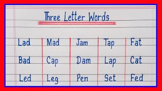 Three letter words phonics  3 letter words  three letter words in english 50 words [upl. by Nrevel]