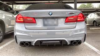 F90 M5 w Akrapovic Exhust startup in SPORT mode [upl. by Icart]