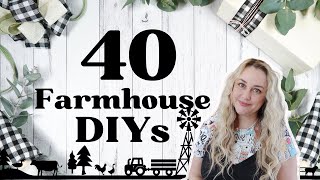 40 AMAZING Farmhouse DIY Decor  Decorating on a Budget [upl. by Nirb]