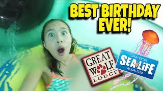 BEST BIRTHDAY EVER AT GREAT WOLF LODGE Spa Day at Scoops amp Saving Turtles at Sea Life Aquarium [upl. by Halil]