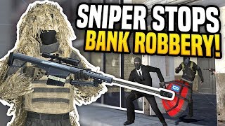 SNIPER STOPS BANK ROBBERY  Gmod DarkRP  Special Forces Team [upl. by Devitt942]