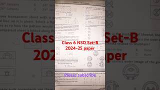 NSO Class 6 202425 Set question paper [upl. by Goldenberg382]