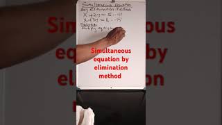 Solving simultaneous equation by elimination method [upl. by Analart]