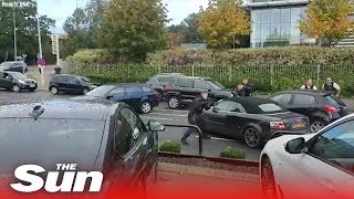 Dramatic moment UK armed cops swoop in on Audi in North London [upl. by Aicatsanna448]